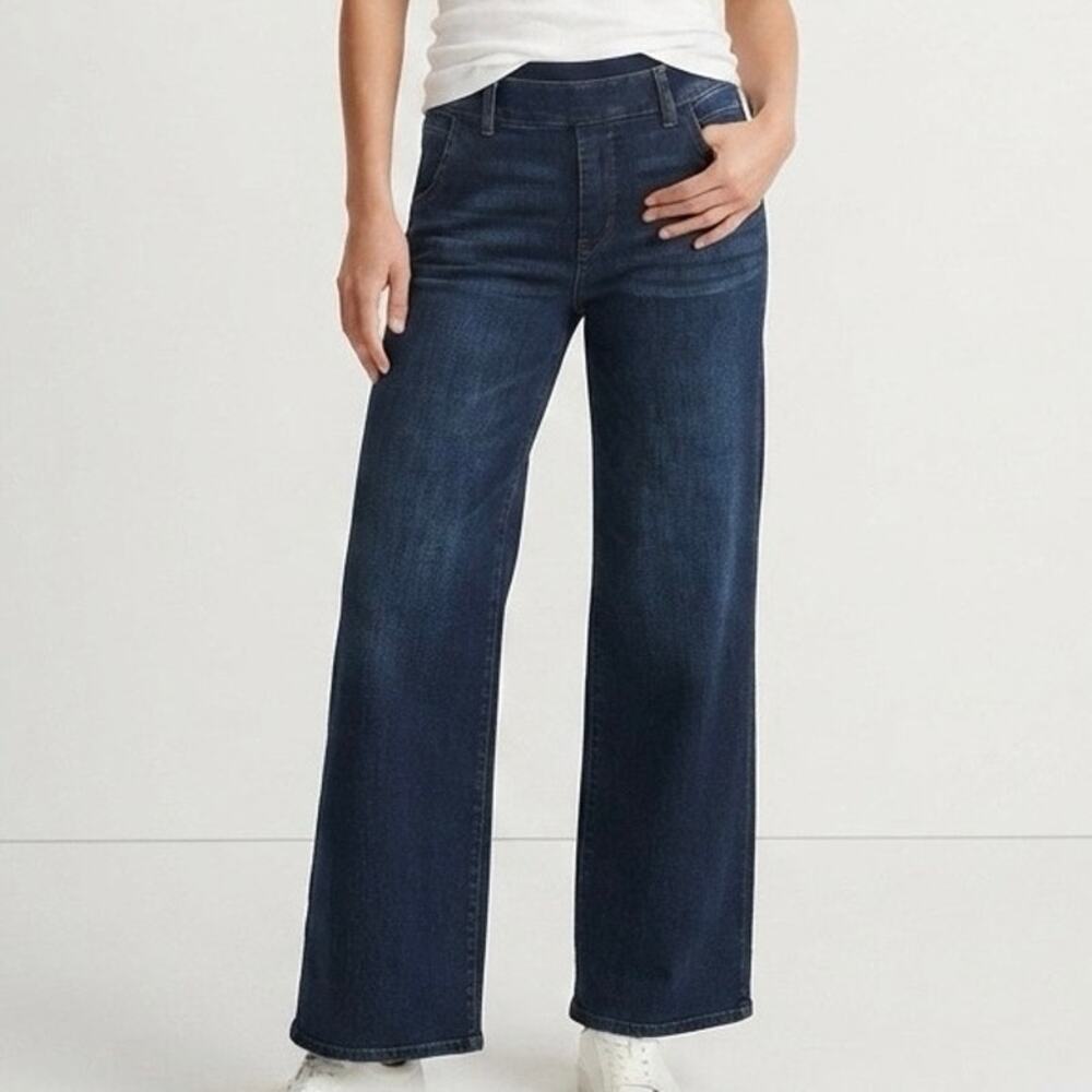 Democracy Ab Solution Wide Leg High Rise Dark Wash Tummy Slimming Jeans Size 10